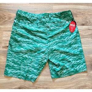Greg Norman ML75 Microlux Performance Golf Shorts Playdry Green Camo - Sz 40